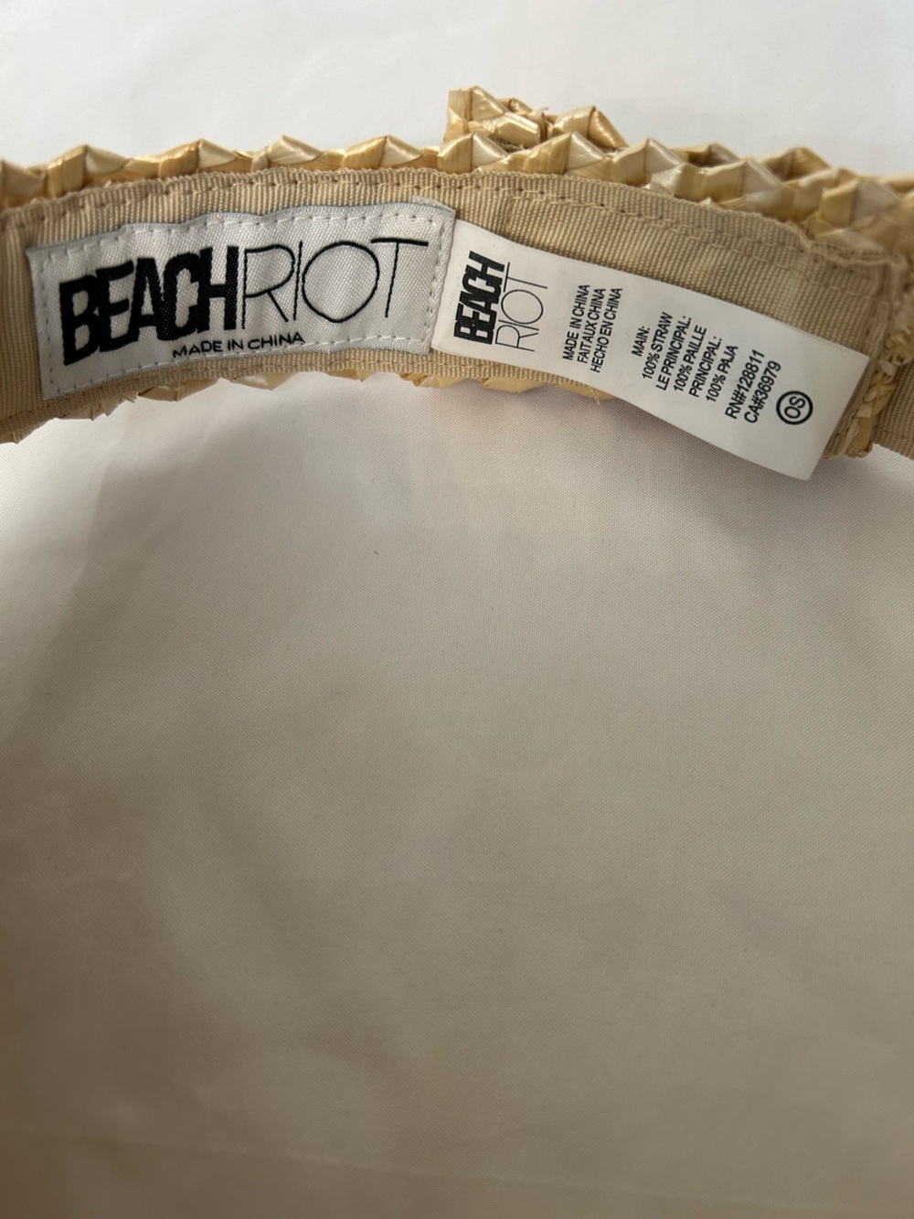 Beach Riot Natural Straw Sun Visor OS - Picture 7 of 7